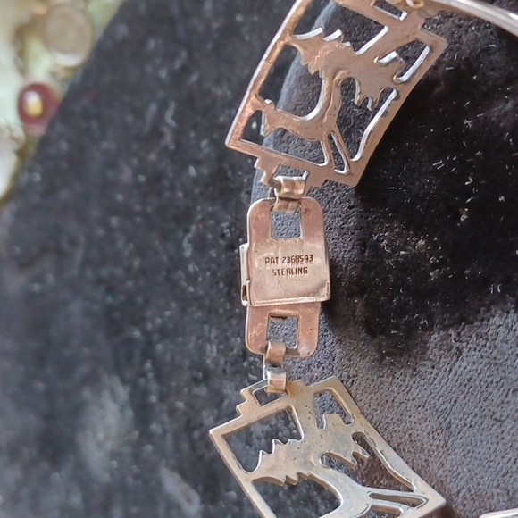 Sterling silver deer in the woods bracelet.  Vintage - Picture 4 of 9